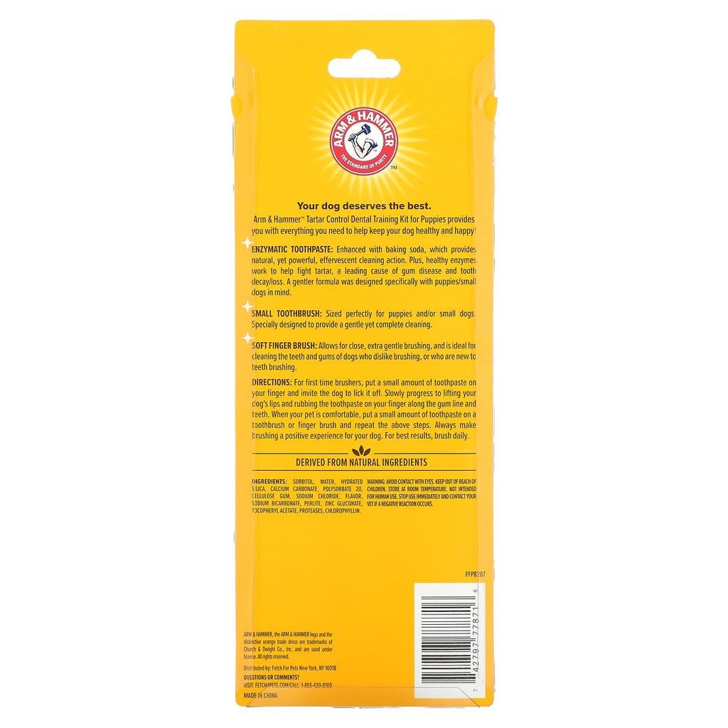 Arm & Hammer Tartar Management, Dental Training Kit for Dogs, Vanilla Ginger, 4-piece Kit