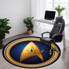 1 szt. Okrągły dywanik biurowy Star Trek, Mata wewnętrzna odpowiednia do biura, Pod krzesła biurowe, Sypialni, Salonu, Wystroju domu, Dekoracja pokoju