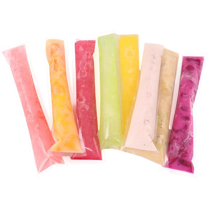 20/50p Disposable Ice Popsicle Mold Bags Bpa Free Freezer Tube With Zip Seals Yogurt Ice Cream Sticks Juice Fruit Smoothies Bag