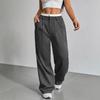 Women's Trousers Japanese and Korean Casual High Waist Color Matching Simple Drape Striped Straight Trousers Wide Legs