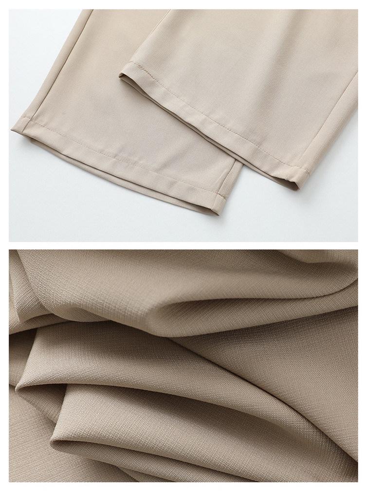 Women's High-Waisted Wide-Leg Pants - Spring/Summer, Middle-Aged, Plus Size, Elegant Drape Style