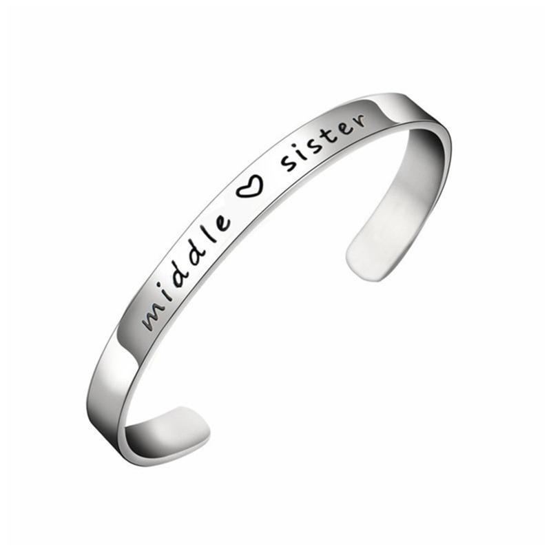 3 Sister Bracelet Big Sister Middle Sister Little Sister Cuff Bangle Gifts for Family Sisters Best Friend Besties 3 Pcs