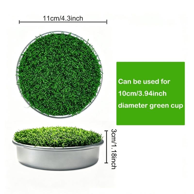 Golf Putting Cup and Grass Style Cover Set for Backyard Practice, Round Cup with Removable Cap and 3-Hole Base Design
