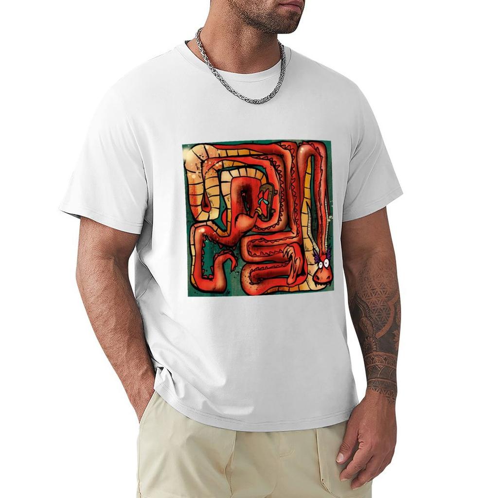 Folded Dragon TShirt korean fashion cute tops Short sleeve tee shirts graphic tee men