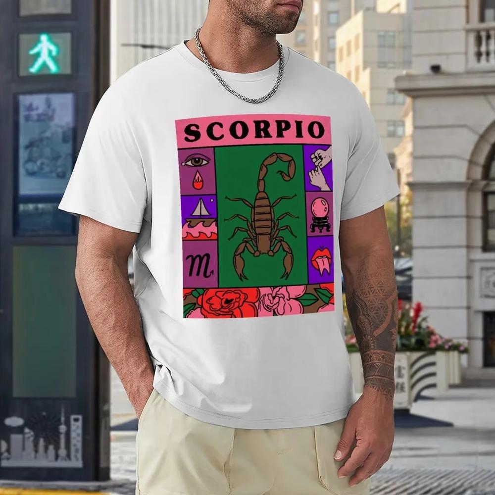 Scorpio Twelve Contellation (10) T-shirts Graphic T-shirt Round Neck  Sport  Sarcastic Aactivity Competition Eur Size