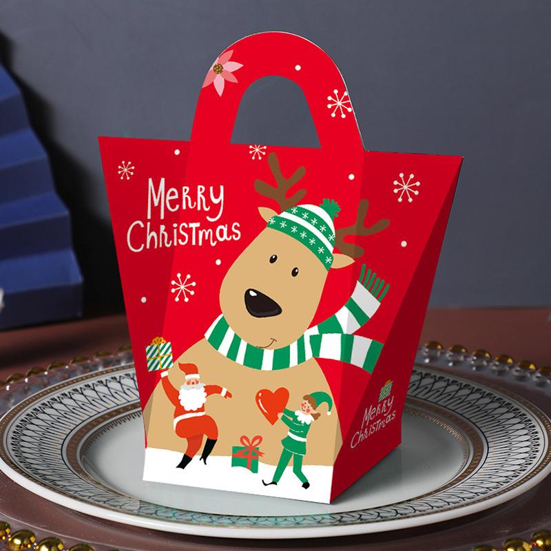 6pcs Christmas Party Portable Candy Snack Cookie Gift Box Children's Creative Portable Candy Box New Gift Packaging Paper Box