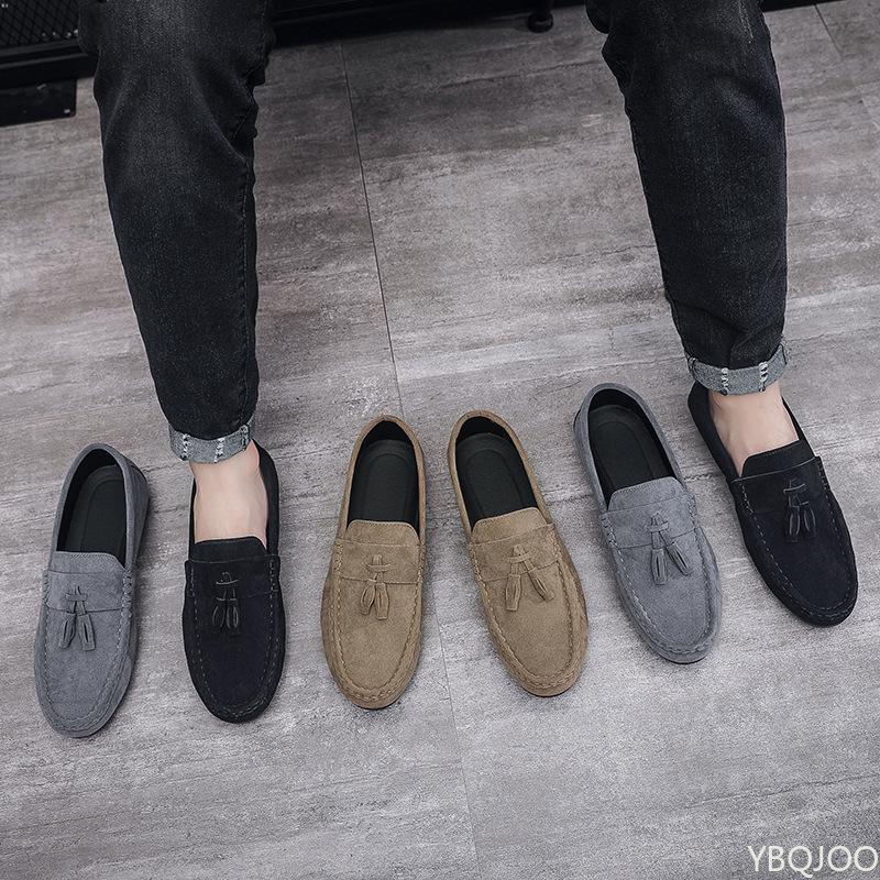 Summer Comfortable Bean Shoes Men's New Trendy Shoes Casual Soft Soled Leather Shoe Male Driving Lightweight Loafers Zapatos