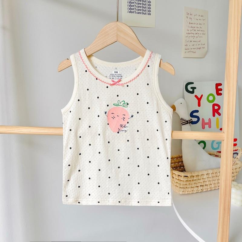 Boys pure cotton vest summer children's mesh hurdle girl baby sling little boy summer middle and older children's vest