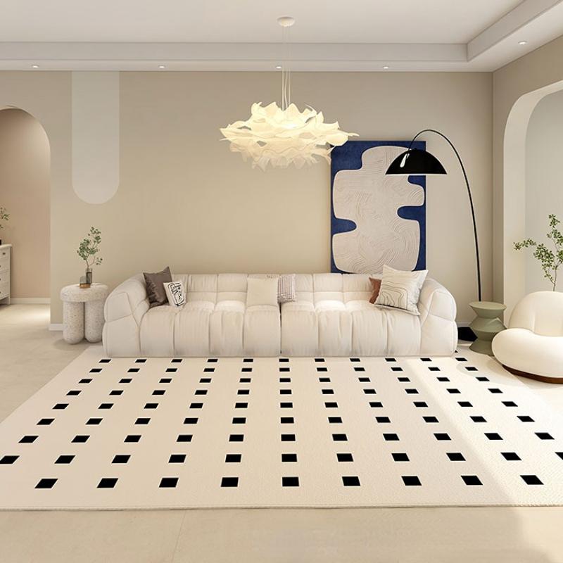 Modern Minimalist Carpets for Living Room Black White Contrast Bedroom Decor Rug Home Washable Carpet Large Area Washable Mat