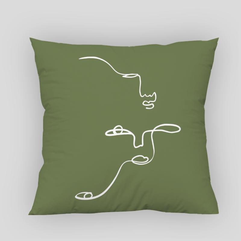 New Custom Modern Green Style Pillowcases Printed Square Pillowcase Home Decorative Zipper Pillow Cover 35X35Cm40X40Cm(One Side)