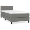 3139866 vidaXL Divan Bed with Mattress Dark Grey 90x200 Cm Fabric