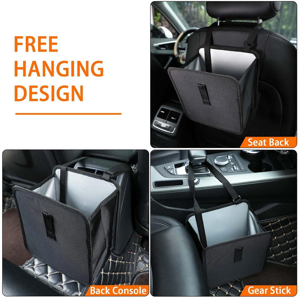 Hanging Car Garbage Can Wear-resistant Oxford Cloth Vehicle Trash Bin for Car Interior Accessories