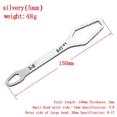 3 To 17 Silvery Multifunctional Double End Box Wrench Hexagon Double End Solid Wrench Screw and Nut Tool with Various Diameters