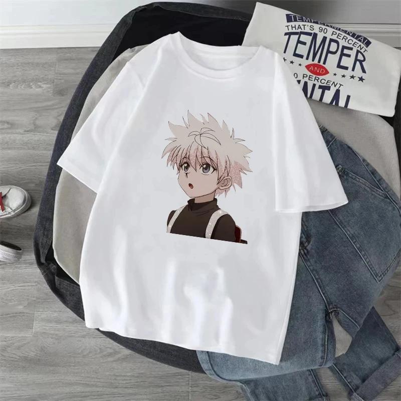 Kawaii Japanese Anime X Hunter Cotton Women's T-shirt Manga Hisoka Killua Zoldyck Kurapika Devil's Eye Short Sleeve T-shirt