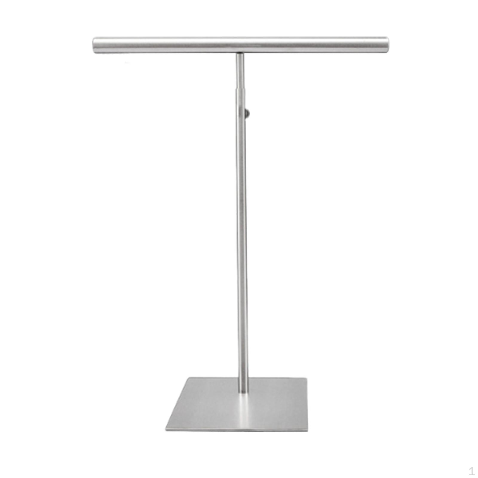 

Подставка для сумок Регулируемый держатель для кошельков Металлический органайзер для ювелирных изделий Т-образная стойка для ожерелий серебряный