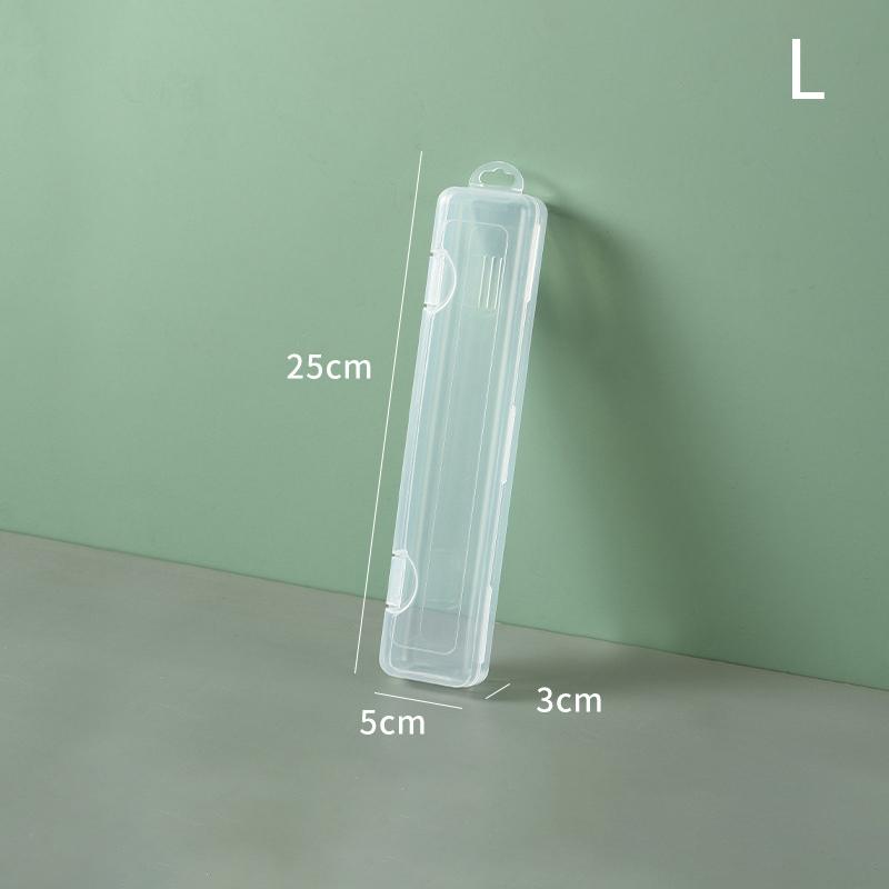 1Pc Portable Makeup Brush Organizer Eyebrow Pencil Tableware Chopsticks Transparent With Cover Storage Box Kitchen Accessories