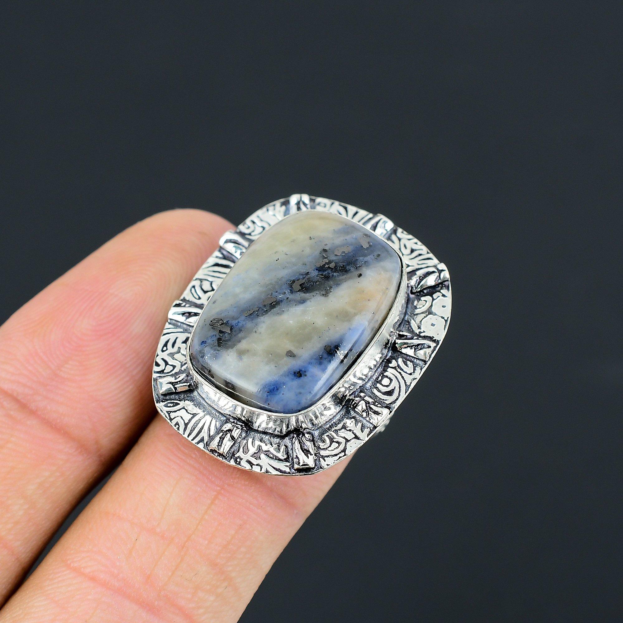 Womens day Sale Natural Sodalite New Solitaire Ring Jewelry Sterling Silver US 7 7