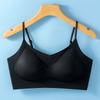 Light Green Seamless Breathable Wireless Bra with Adjustable Thin Straps