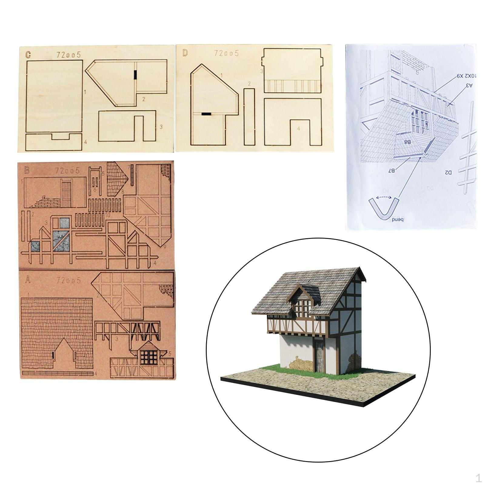 1/72 Building Model Kits Ruins Architecture Scene for Railway Layout