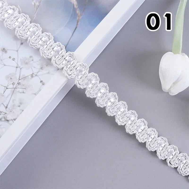 12m Braid Trim 1.5cm Width Decorative Woven Braid Trim Curtain Lace Clothing Neckline Cuff DIY Sewing Decoration Accessories