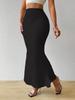 Ladies' Solid Color Tight Fitting High Waisted Fish Tail Fashionable Skirt