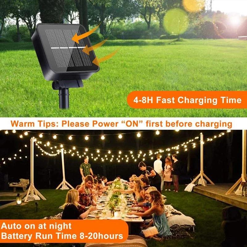 

8 Modes Solar String Lights 100 LED Crystal Fairy Lights Christmas Garland Waterproof Garden Lights for Garden Party Decoration 5M 20LEDs