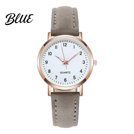 Macaron Color Watch Women Luminous Dainty Analog Quartz Adjustable Leather