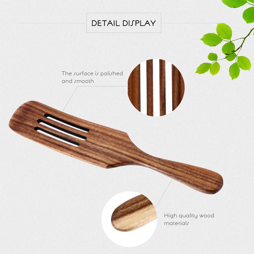 Long Handle Wooden Cooking Spatula Non Stick Portable Kitchen Utensils Kitchen Shovel Wood Turner Multifunctional Tool