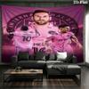 Arazzo da Parete Lionel Messi Appeso Estetico alla Parete Coperta in Tessuto Stampato Arazzi Decorativi per Camera da Letto Soggiorno Decorazione per la Casa