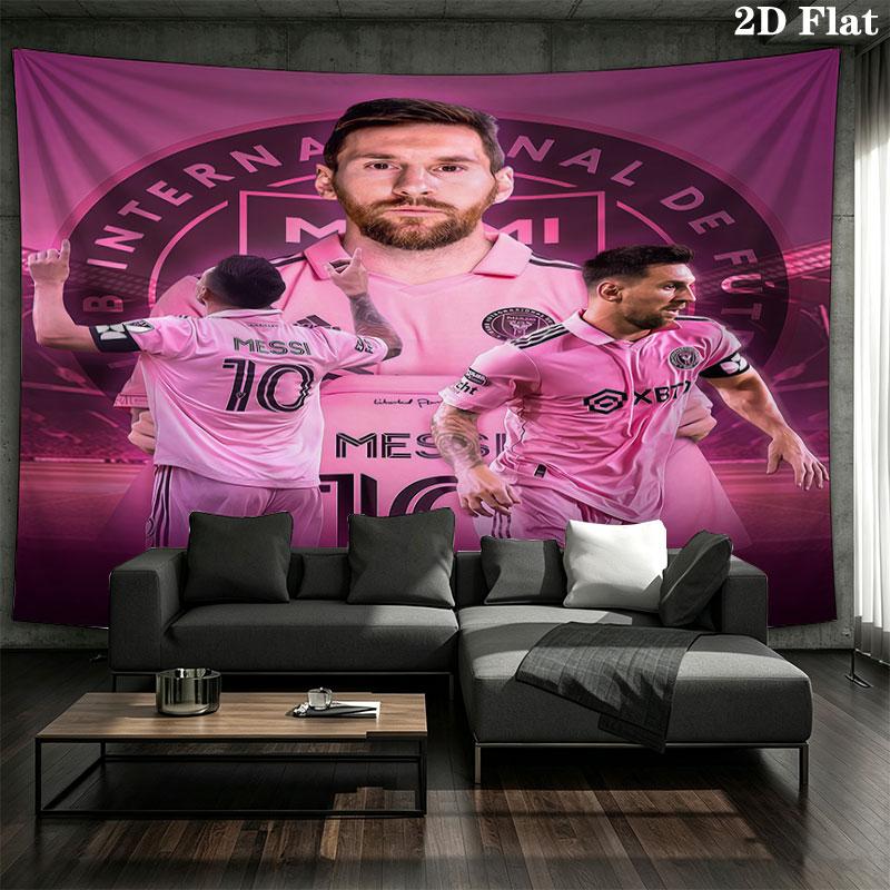 Arazzo da Parete Lionel Messi Appeso Estetico alla Parete Coperta in Tessuto Stampato Arazzi Decorativi per Camera da Letto Soggiorno Decorazione per la Casa