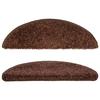 VidaXL Tapis d'escalier 15 pièces 56 x 17 x 3 cm Marron Demi-rond 133895