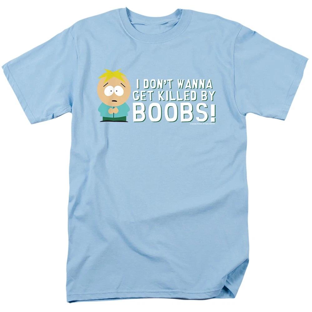 South Park - Killed By Boobs - Unisex Short Sleeve Children s T-shirt - Blue 150