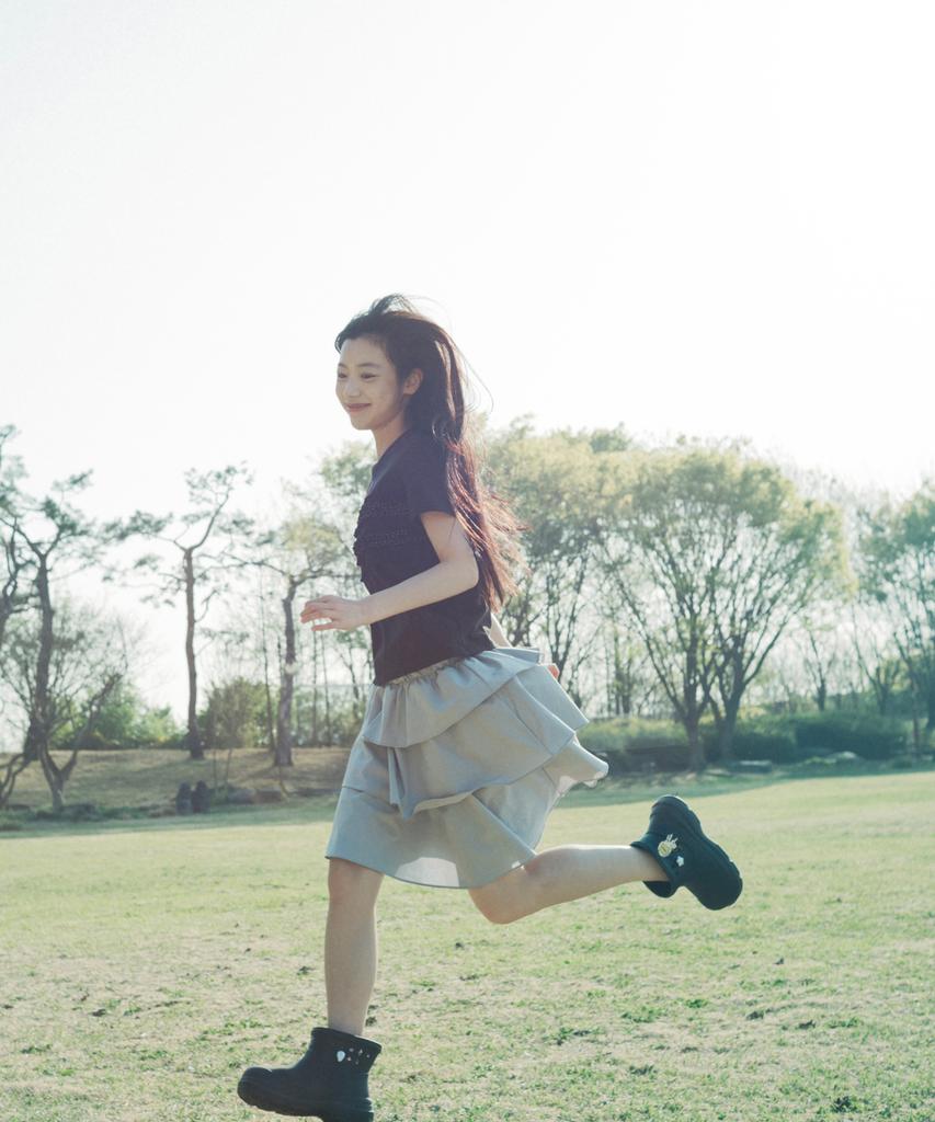 Ohesio Mixed Banding Shirring Skirt, Sky Blue
