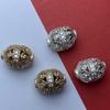 Oval Large-Hole Barrel Beads with Cubic Zirconia and Crystal for Stringing, Pendants, and Spacers