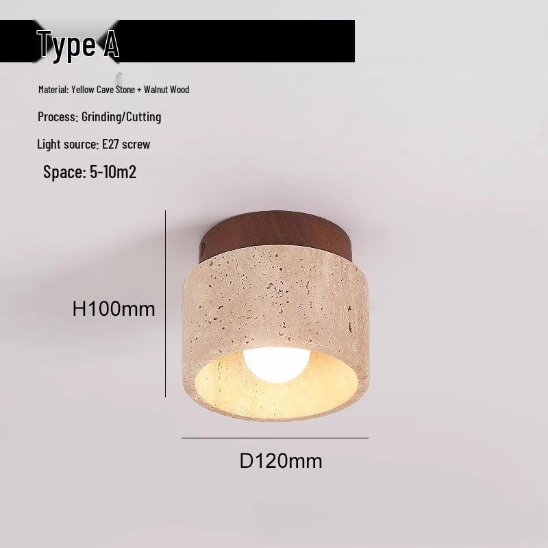 

Wabi-sabi Yellow Travertine Ceiling Light