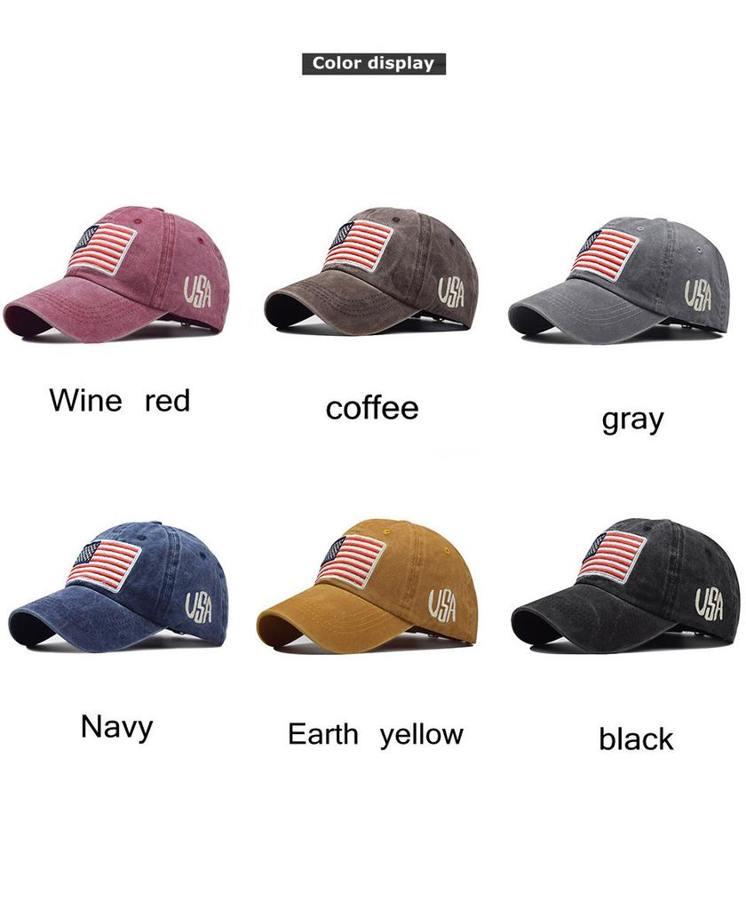 Baseball Washed Cap Old Letter Hat Cotton Material Protection Sun