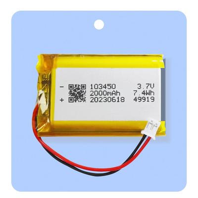 Įkraunama 3,7 V 2000 mAh Li-Po baterija 103450 ličio polimero baterija Li-poli jonų lipo elementai, skirti GPS MP3 MP4 vairavimo įrašymui