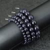 Bracelet en pierre de Sable Bleu Naturel Authentique Unisexe 6/8/10/12mm Bracelet Perles Lisses Bracelet Couple Cadeau Saint-Valentin Pulsera