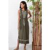 Women's Black Embroidery Printed Bohemian Dress Alc-6564