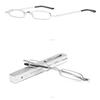 Unisex Taschenlesebrille Schlanke Mini Metall Lesebrille mit Stifthülle Herren Damen HD Lesebrille Dioptrie +1.0/2.0/3.0/4.0