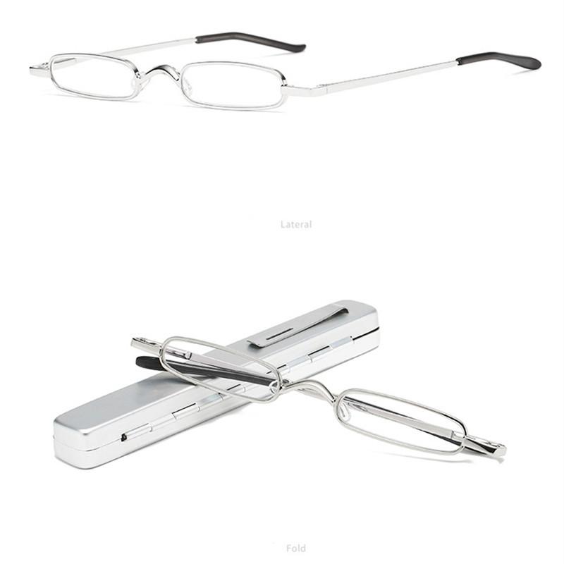 Unisex Taschenlesebrille Schlanke Mini Metall Lesebrille mit Stifthülle Herren Damen HD Lesebrille Dioptrie +1.0/2.0/3.0/4.0