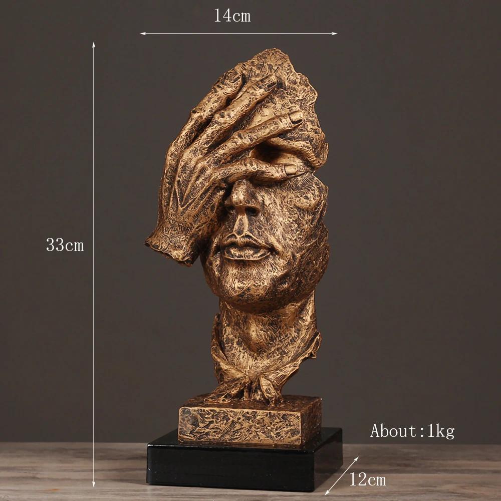 

Ретро-маска из смолы, миниатюрные фигурки для дома, статуэтки мыслителя, скульптура головы, украшение интерьера, рождественский декор стола