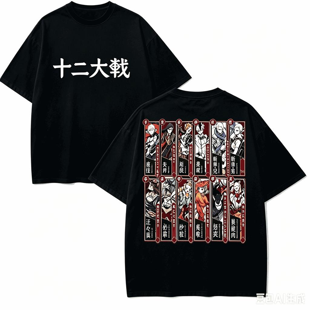 Juni Taisen Zodiac War Anime Lover T-shirt Harajuku Cotton New Model High Street Retro Oversize