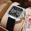 OFNS Retro Square Waterproof Quartz Watch: Small, Luminous, Three-Hand Design for Men & Women