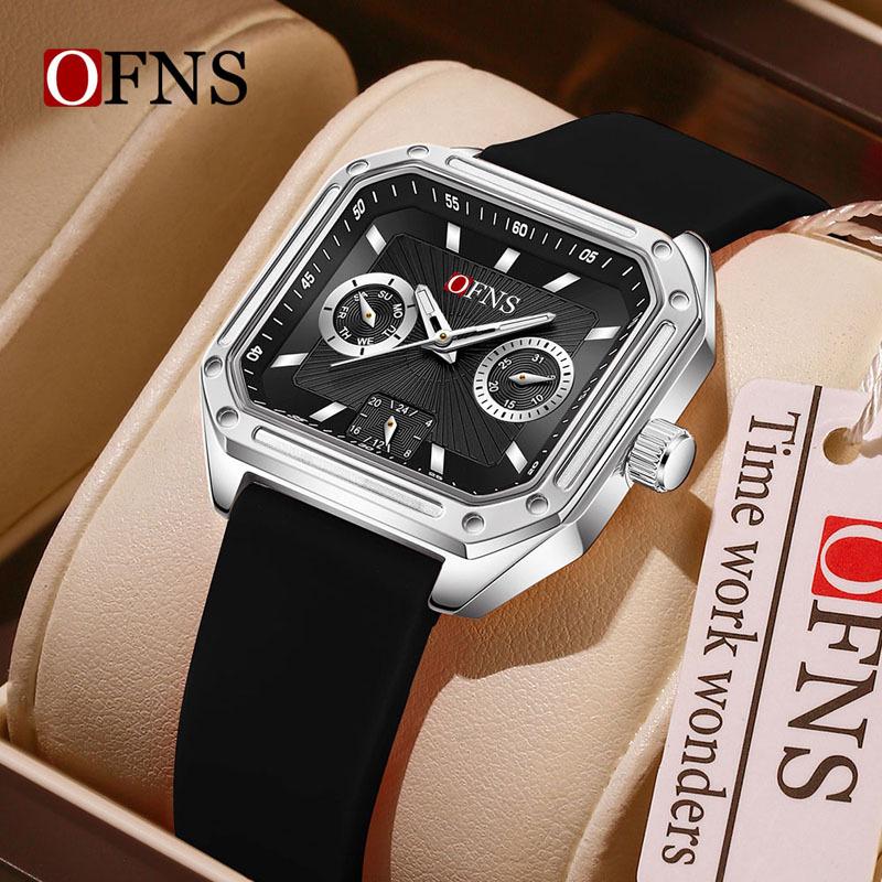 OFNS Retro Square Waterproof Quartz Watch: Small, Luminous, Three-Hand Design for Men & Women