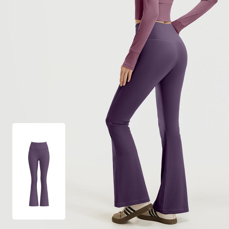 High-waisted Butt-lifting Flare Pants Seamless Nude-feel Yoga Pants Pilates Workout Fitness Leggings