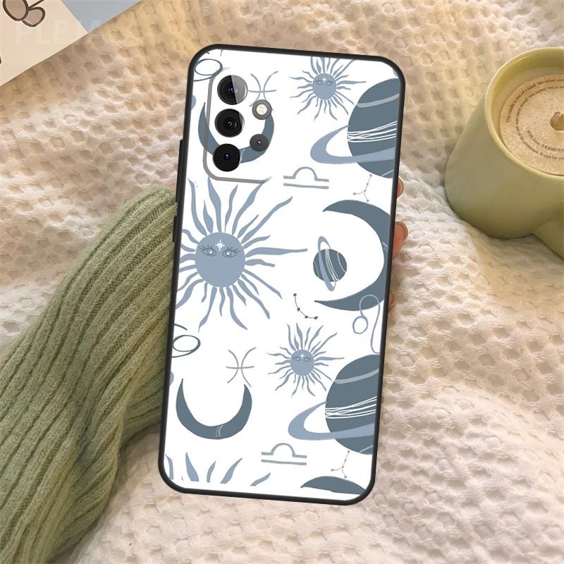 Sun Moon Phone Case For Samsung Galaxy A34 A54 A14 A13 A12 A32 A52 A22 A72 A31 A51 A71 A52S A53 Cover