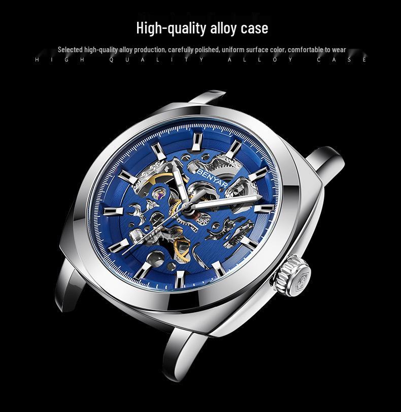 BENYAR Men's Skeleton Automatic Waterproof Watch 5121