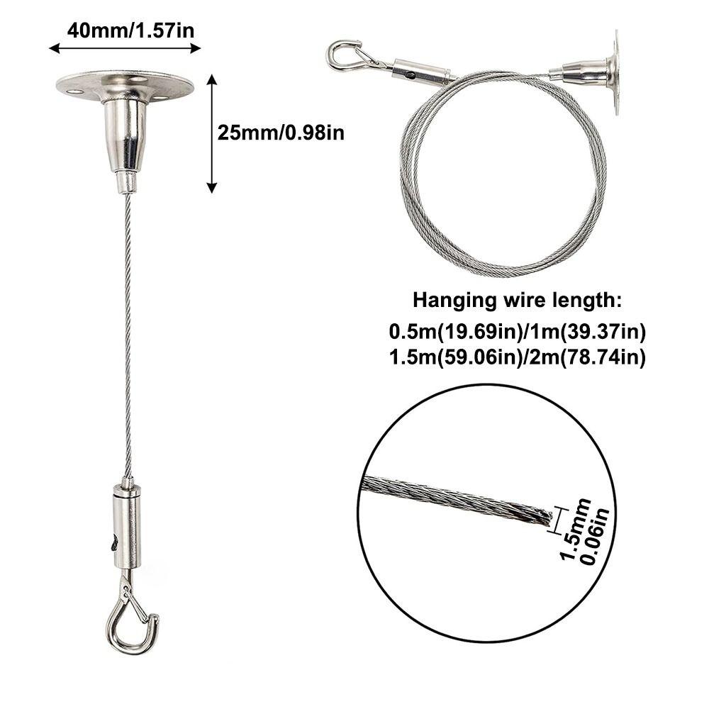 Hochwertiges Edelstahl-Drahtseil, verstellbar mit arretierbarem Aufhängeseil