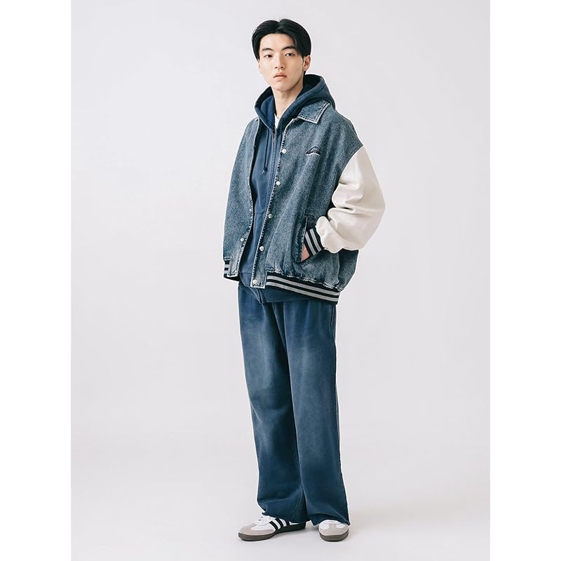 [Beams Heart] Pants GMS Wide Straight Cotton Urake Men's NAVY S
